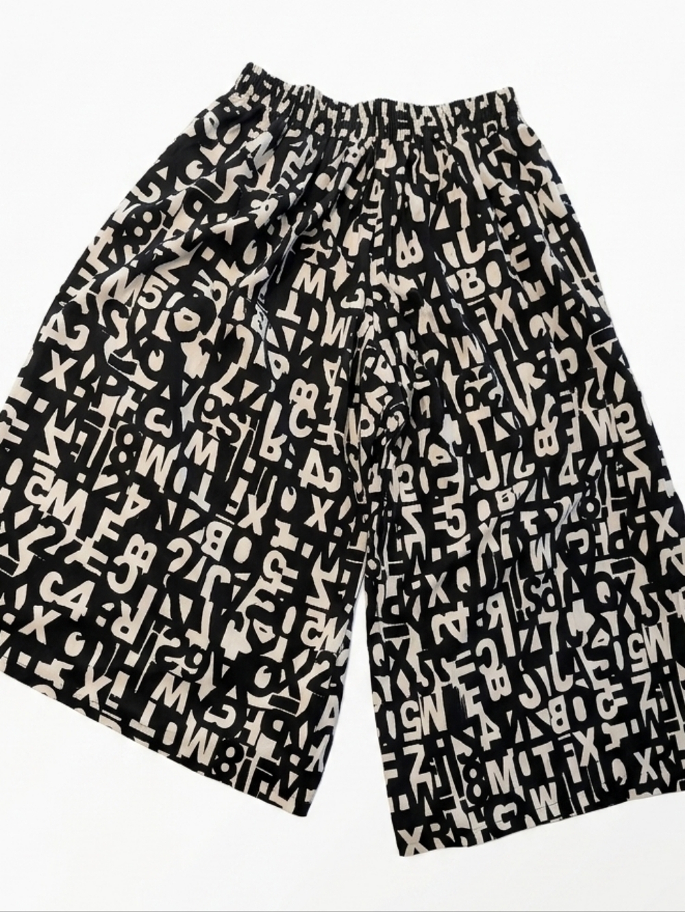 Ashley Stewart Alphabet Typography Print Wide Leg Pants 18/20